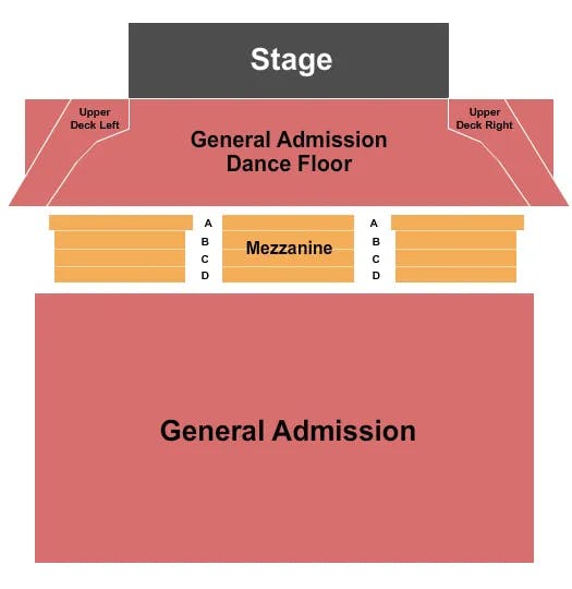  ENDSTAGE GA RSVD MEZZ Seating Map Seating Chart