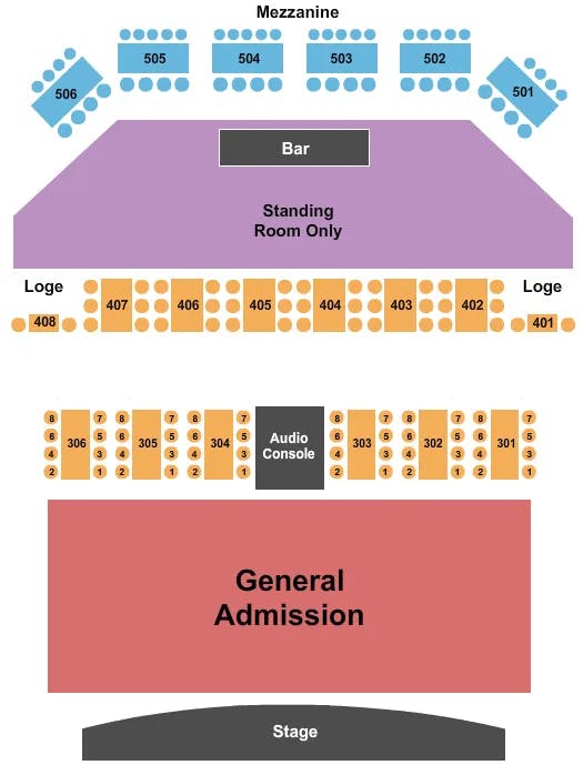  BJ THE CHICAGO KID Seating Map Seating Chart