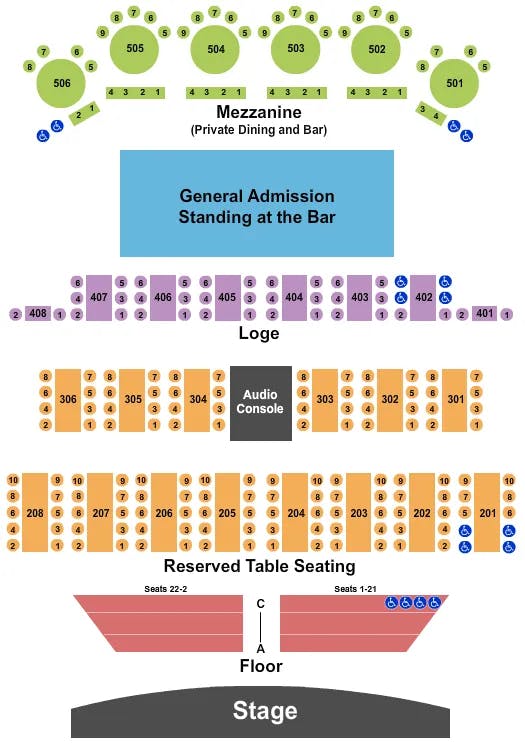  END STAGE Seating Map Seating Chart