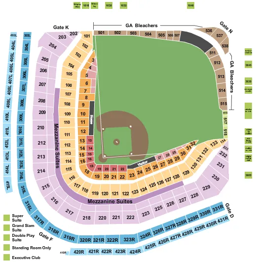  BASEBALL REGULAR SEASON Seating Map Seating Chart