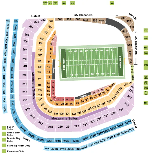  FOOTBALL Seating Map Seating Chart