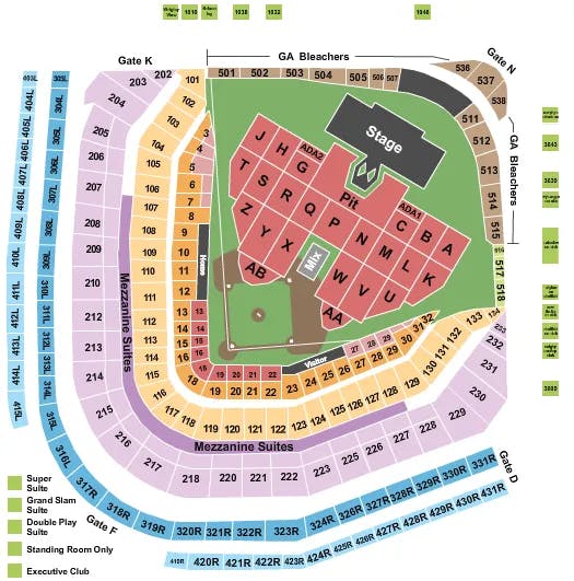  MORGAN WALLEN Seating Map Seating Chart