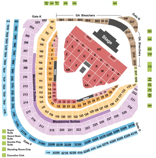  PEARL JAM 2 Seating Map Seating Chart