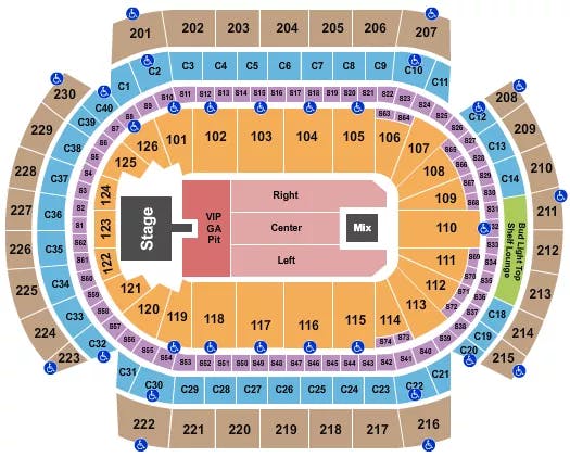  CODY JOHNSON Seating Map Seating Chart