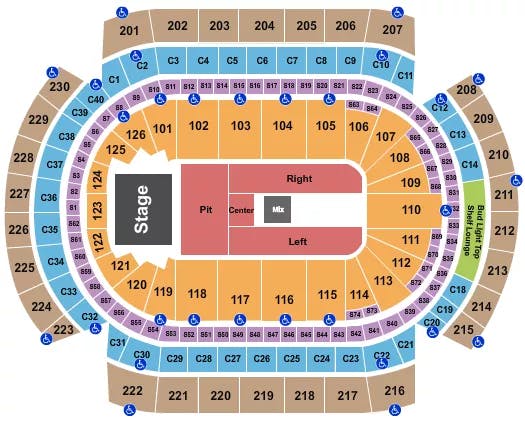  ENDSTAGE PIT Seating Map Seating Chart