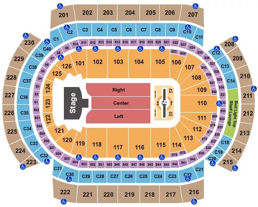  JUSTIN TIMBERLAKE Seating Map Seating Chart