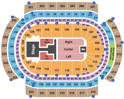  LUKE BRYAN 1 Seating Map Seating Chart