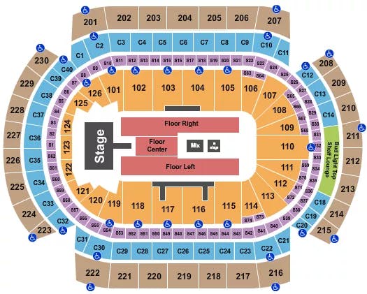  NIALL HORAN Seating Map Seating Chart