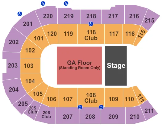  ENDSTAGE GA FLR 2 Seating Map Seating Chart