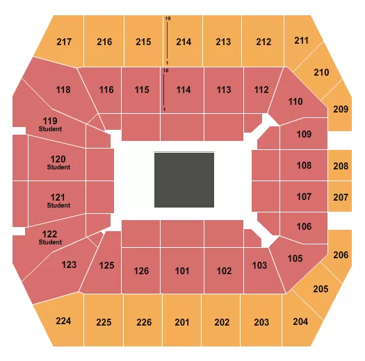 XFINITY CENTER COLLEGE PARK WRESTLING Seating Map Seating Chart