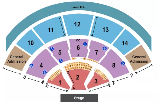 XFINITY CENTER MA ENDSTAGE OPEN AIR GA 3 Seating Map Seating Chart