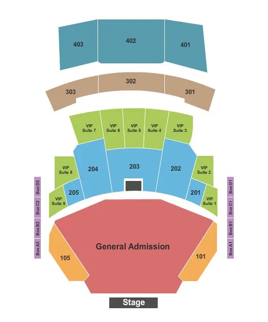 YAAMAVA THEATER AT YAAMAVA RESORT CASINO ENDSTAGE GA FLOOR Seating Map Seating Chart