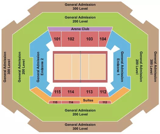  VOLLEYBALL Seating Map Seating Chart