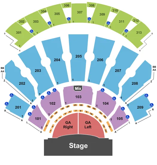  FLORIDA GEORGIA LINE Seating Map Seating Chart