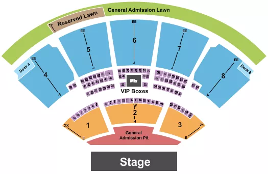  ENDSTAGE GA PIT RESERVED LAWN Seating Map Seating Chart