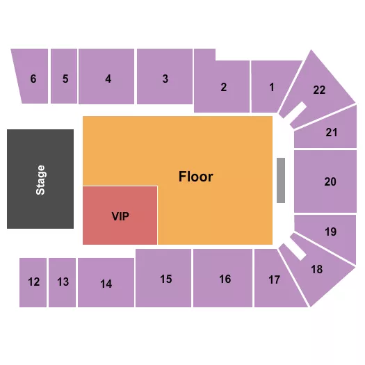ENDSTAGE FLOOR VIP Seating Map Seating Chart