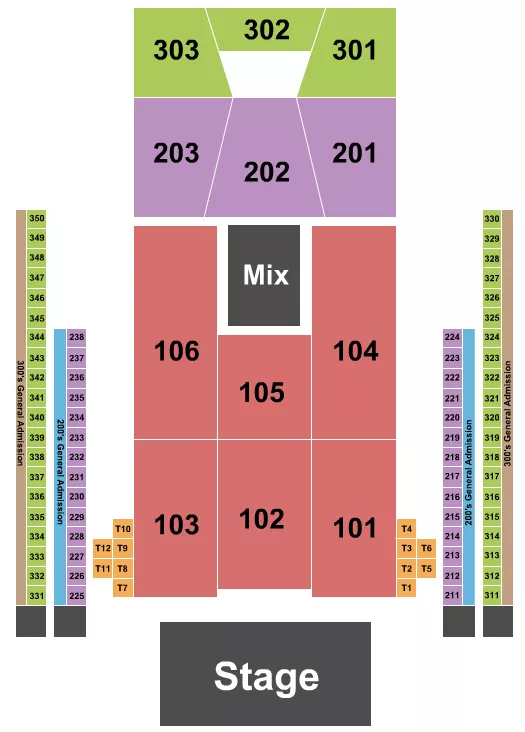 ENDSTAGE 100S 200S TABLES Seating Map Seating Chart