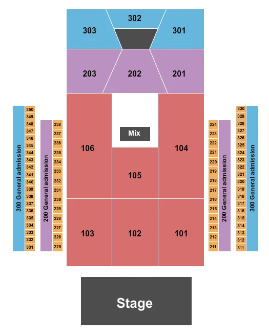 ENDSTAGE 100S 200S Seating Map Seating Chart