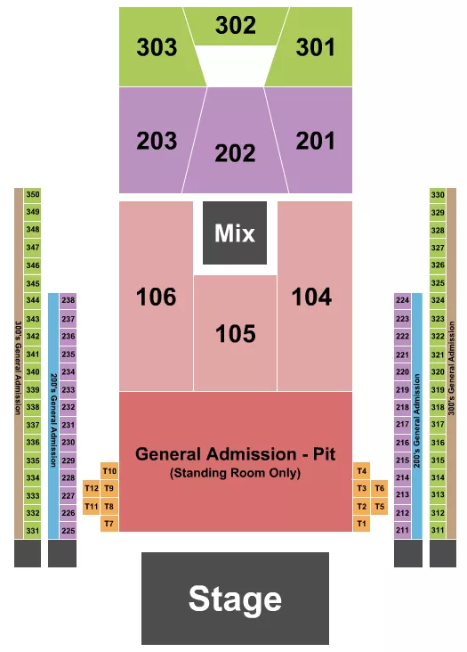 ENDSTAGE GA PIT Seating Map Seating Chart