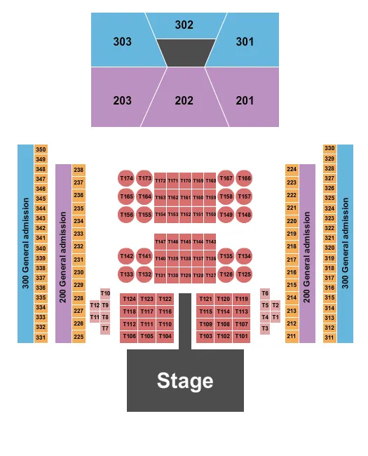 ENDSTAGE TABLES W CATWALK Seating Map Seating Chart