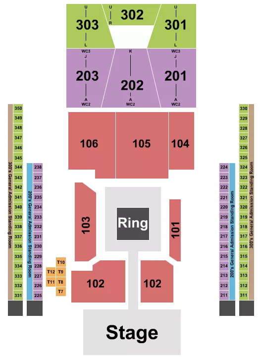 WRESTLING Seating Map Seating Chart