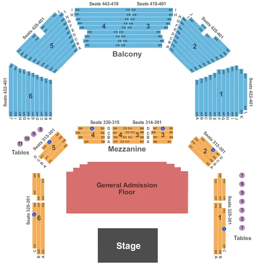 ENDSTAGE GA FLOOR Seating Map Seating Chart