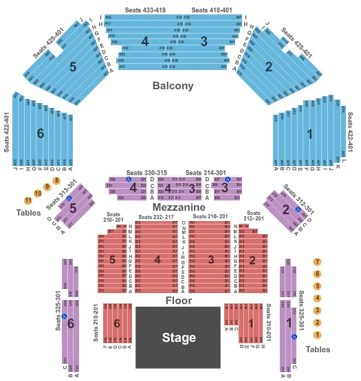 END STAGE Seating Map Seating Chart