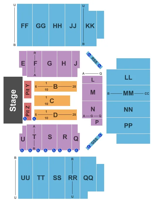 DIERKS BENTLEY Seating Map Seating Chart