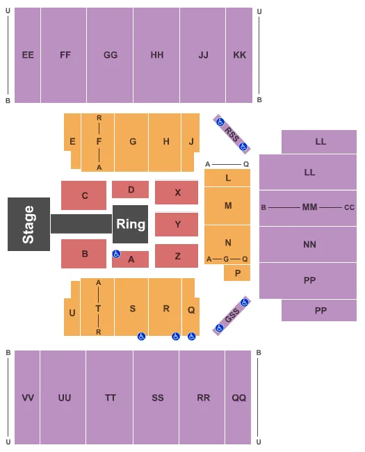 WWE Seating Map Seating Chart