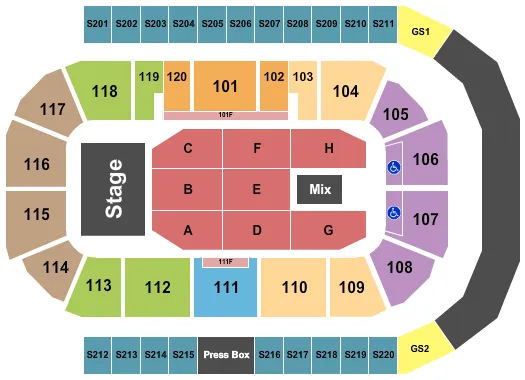 END STAGE Seating Map Seating Chart