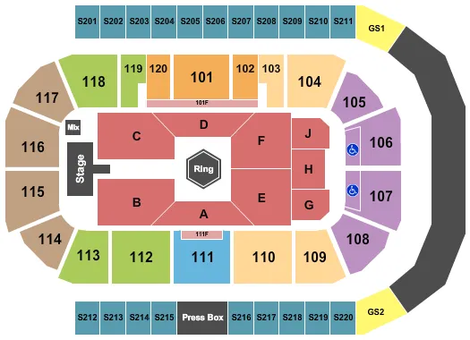 WRESTLING Seating Map Seating Chart