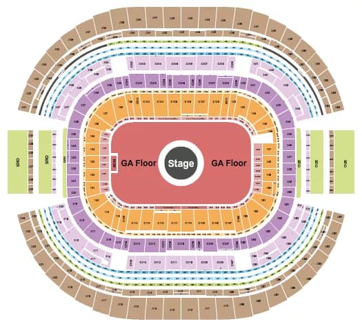 ATT STADIUM KANYE WEST Seating Map Seating Chart