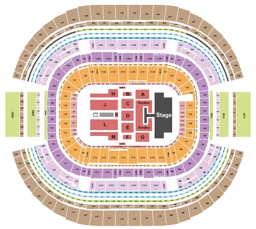 ATT STADIUM KENNY CHESNEY 1 Seating Map Seating Chart