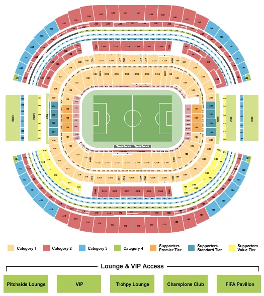 ATT STADIUM SOCCER WC CATEGORY 2 Seating Map Seating Chart