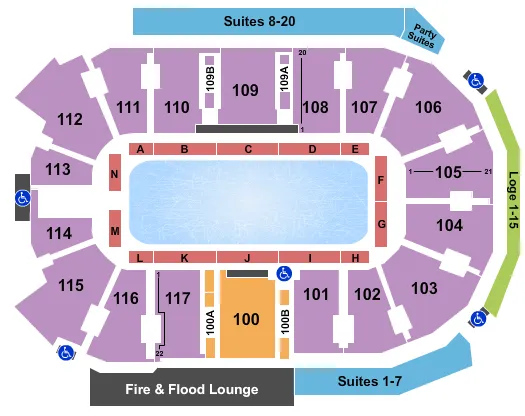 STARS ON ICE Seating Map Seating Chart