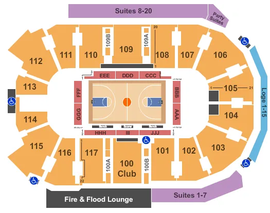 BASKETBALL Seating Map Seating Chart