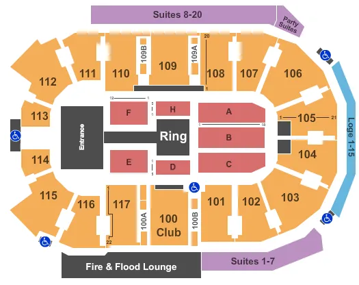 WWE Seating Map Seating Chart
