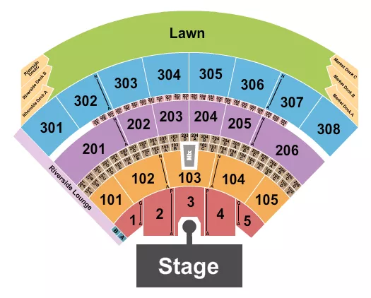 ENDSTAGE WITH CATWALK Seating Map Seating Chart