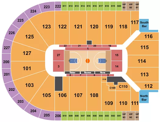 BASKETBALL PRESEASON Seating Map Seating Chart