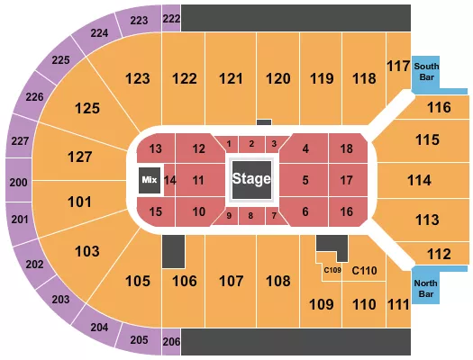 CENTER STAGE Seating Map Seating Chart