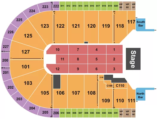 DURAN DURAN Seating Map Seating Chart