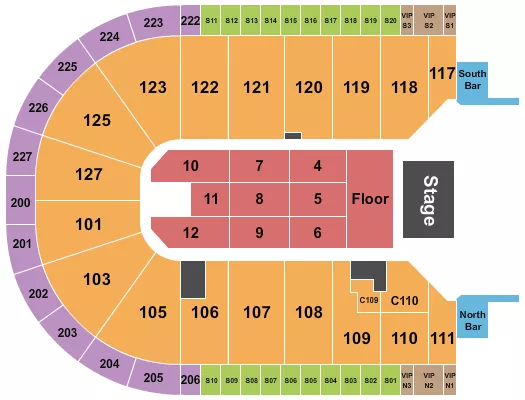 ENDSTAGE FLOOR Seating Map Seating Chart