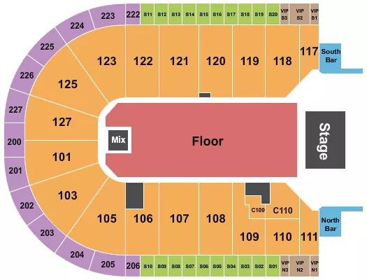 ENDSTAGE GA FLOOR Seating Map Seating Chart