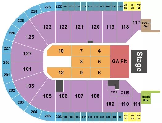 ENDSTAGE GA PIT 2 Seating Map Seating Chart