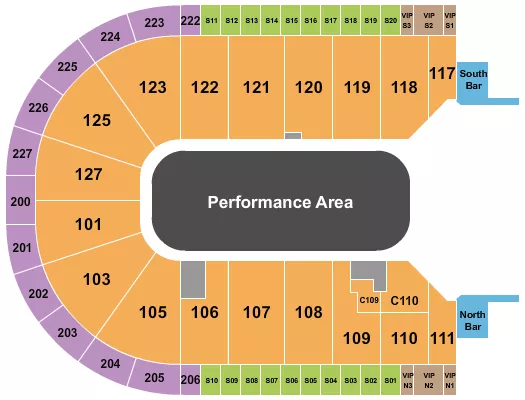 PERFORMANCE AREA Seating Map Seating Chart