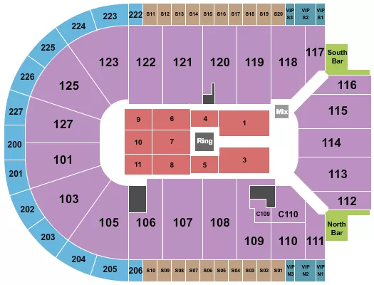 WWE Seating Map Seating Chart