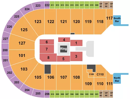 WRESTLING AEW Seating Map Seating Chart