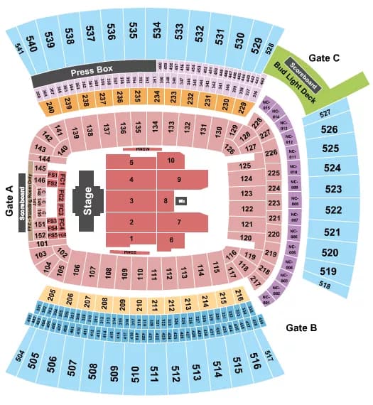 BILLY JOEL Seating Map Seating Chart