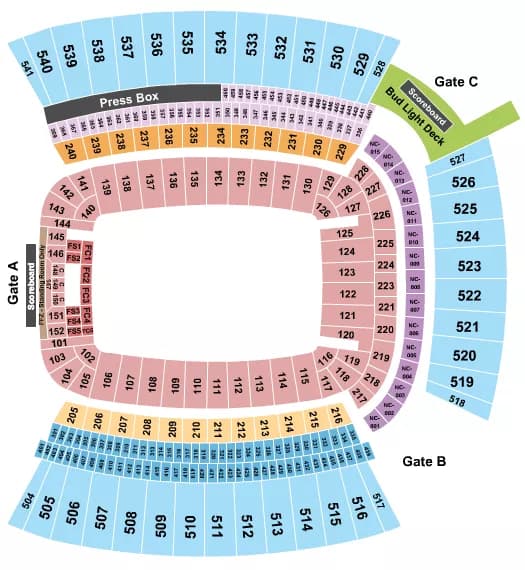 MONSTER JAM Seating Map Seating Chart