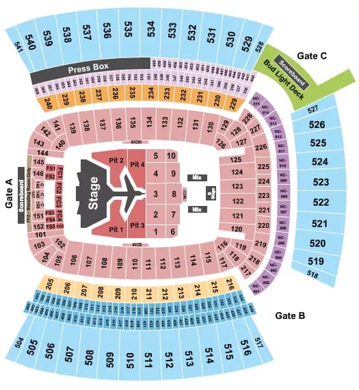 MORGAN WALLEN Seating Map Seating Chart